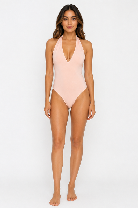 Pink Halter Bodysuit